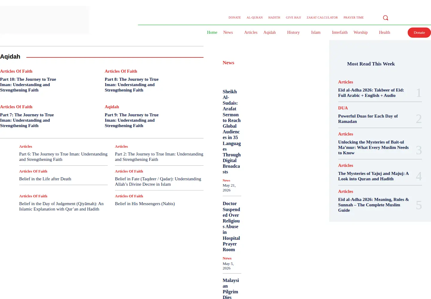 Captured homepage of islamreligionguardian.com in the current scan