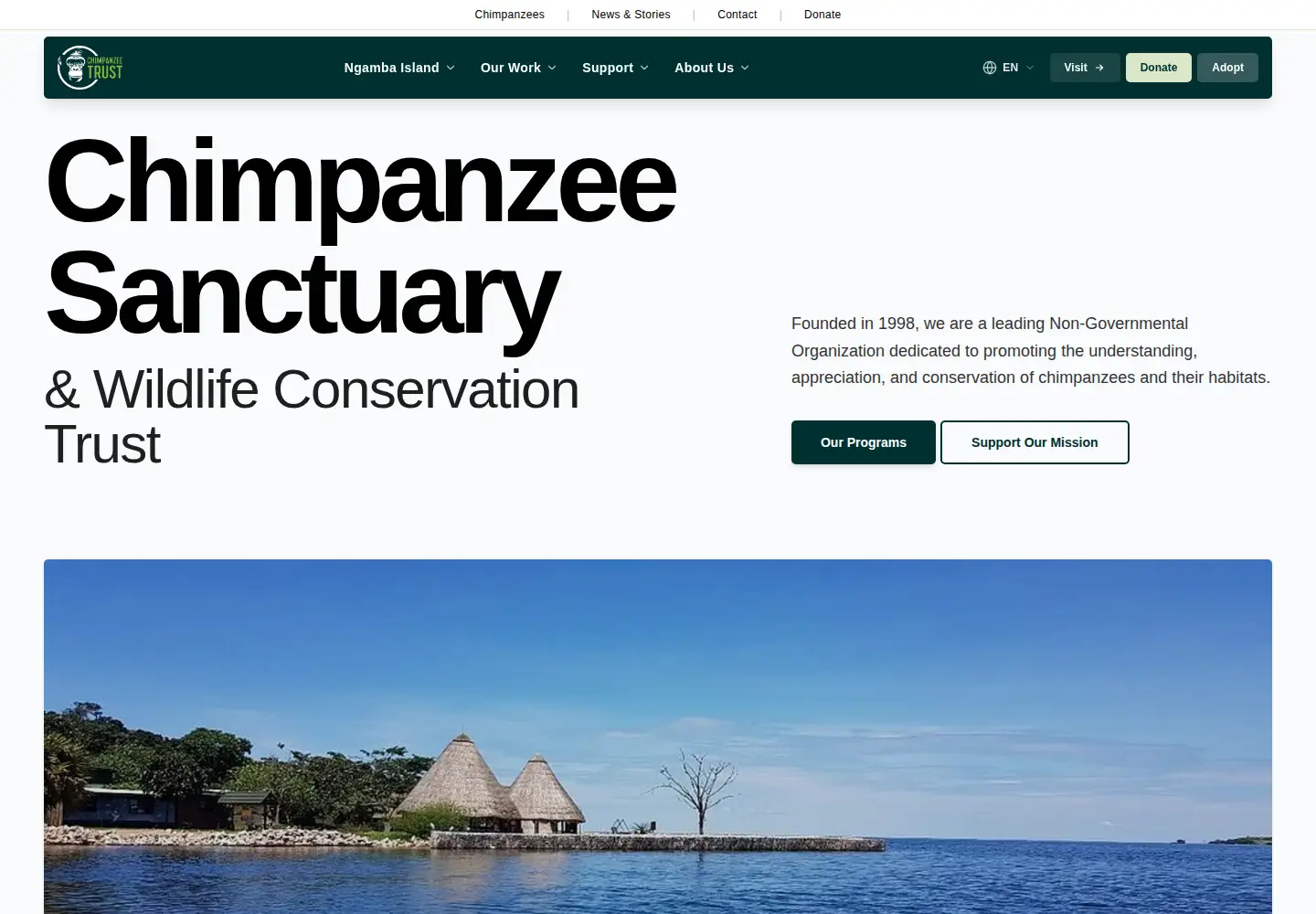 Captured homepage of ngambaisland.org in the current scan