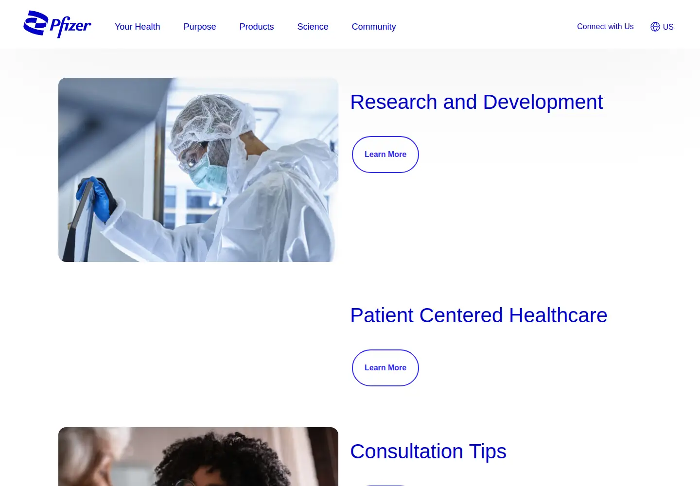 Captured homepage of pfizer.com.hk in the current scan