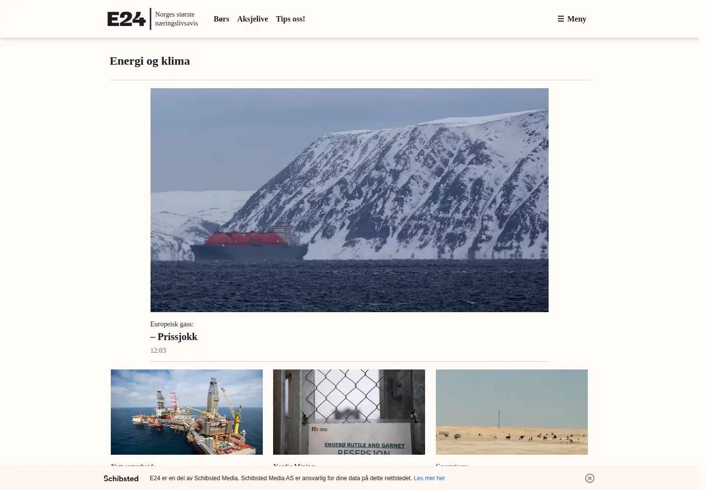 Screenshot of offshore.no