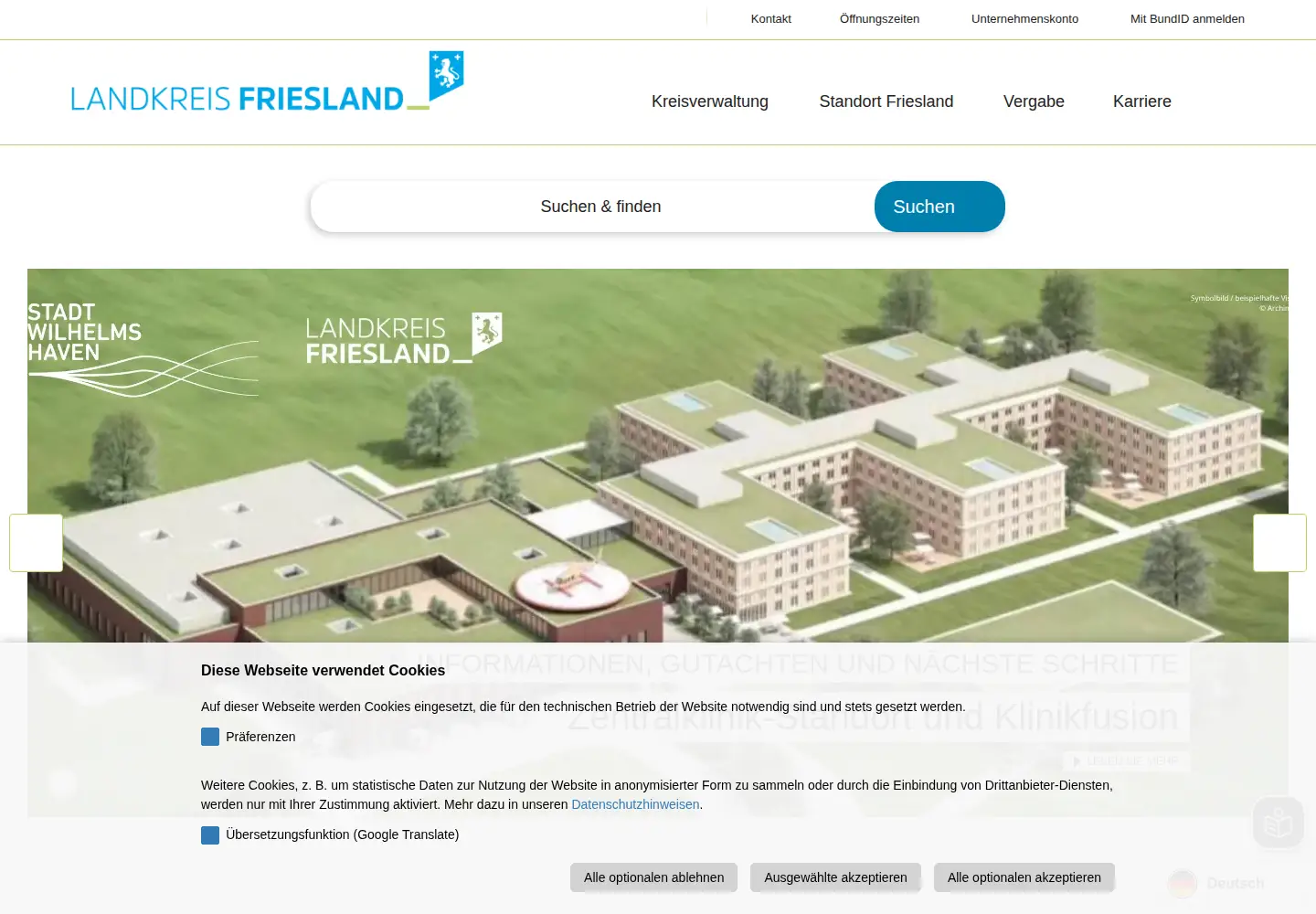 Screenshot of friesland.de