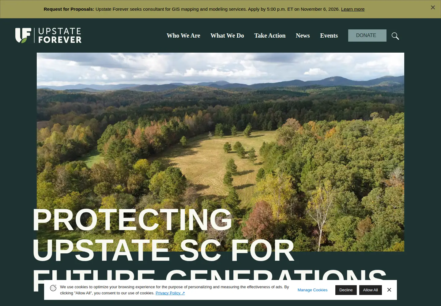 Screenshot of upstateforever.org