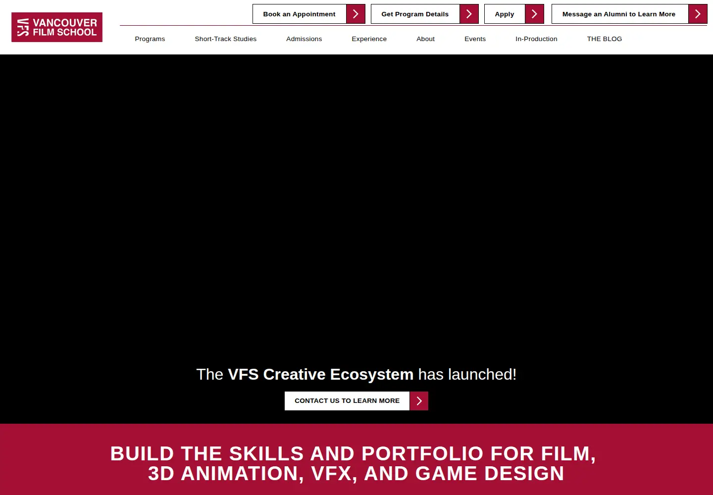 Captured homepage of vfs.com in the current scan