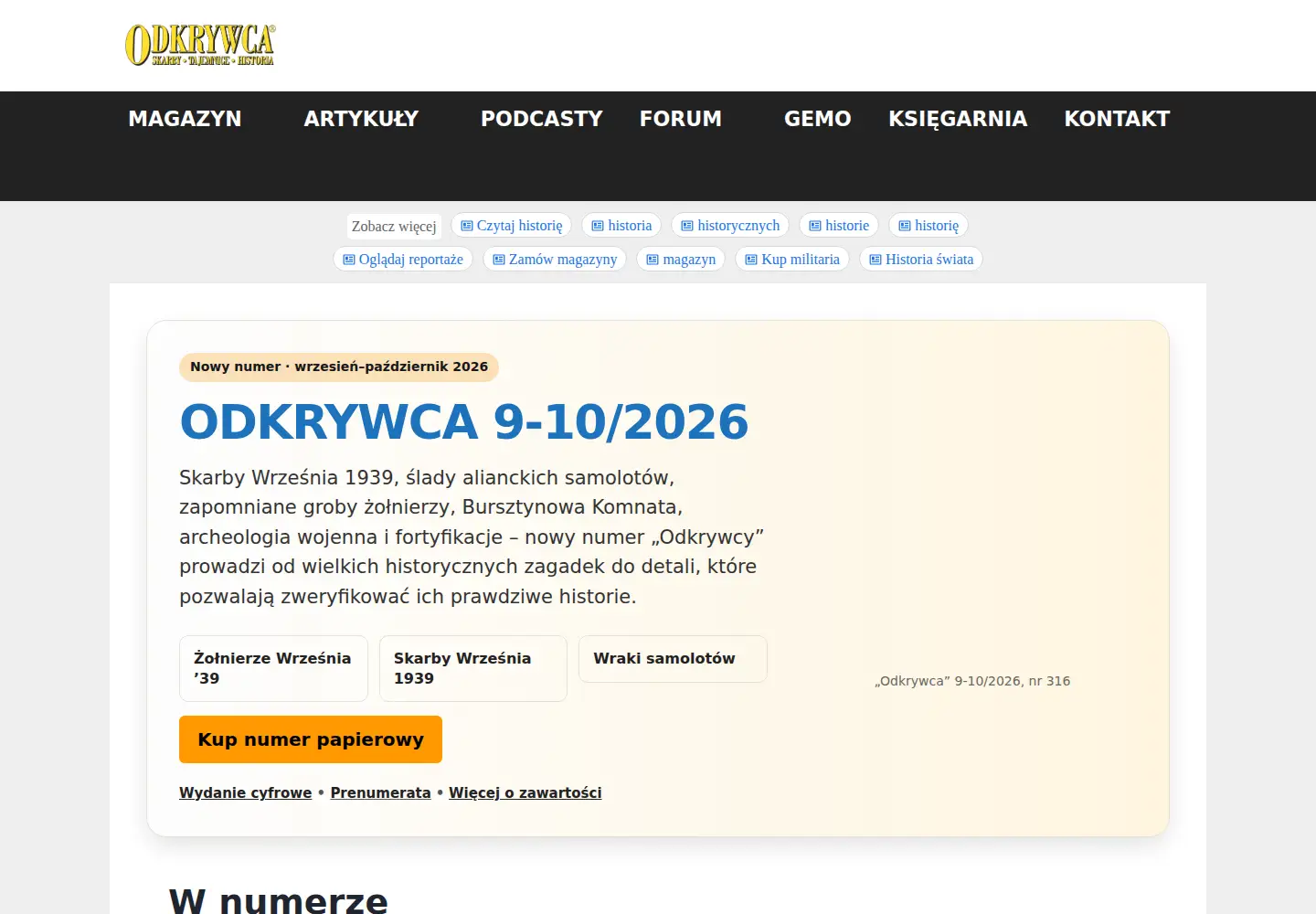 Screenshot of odkrywca.pl