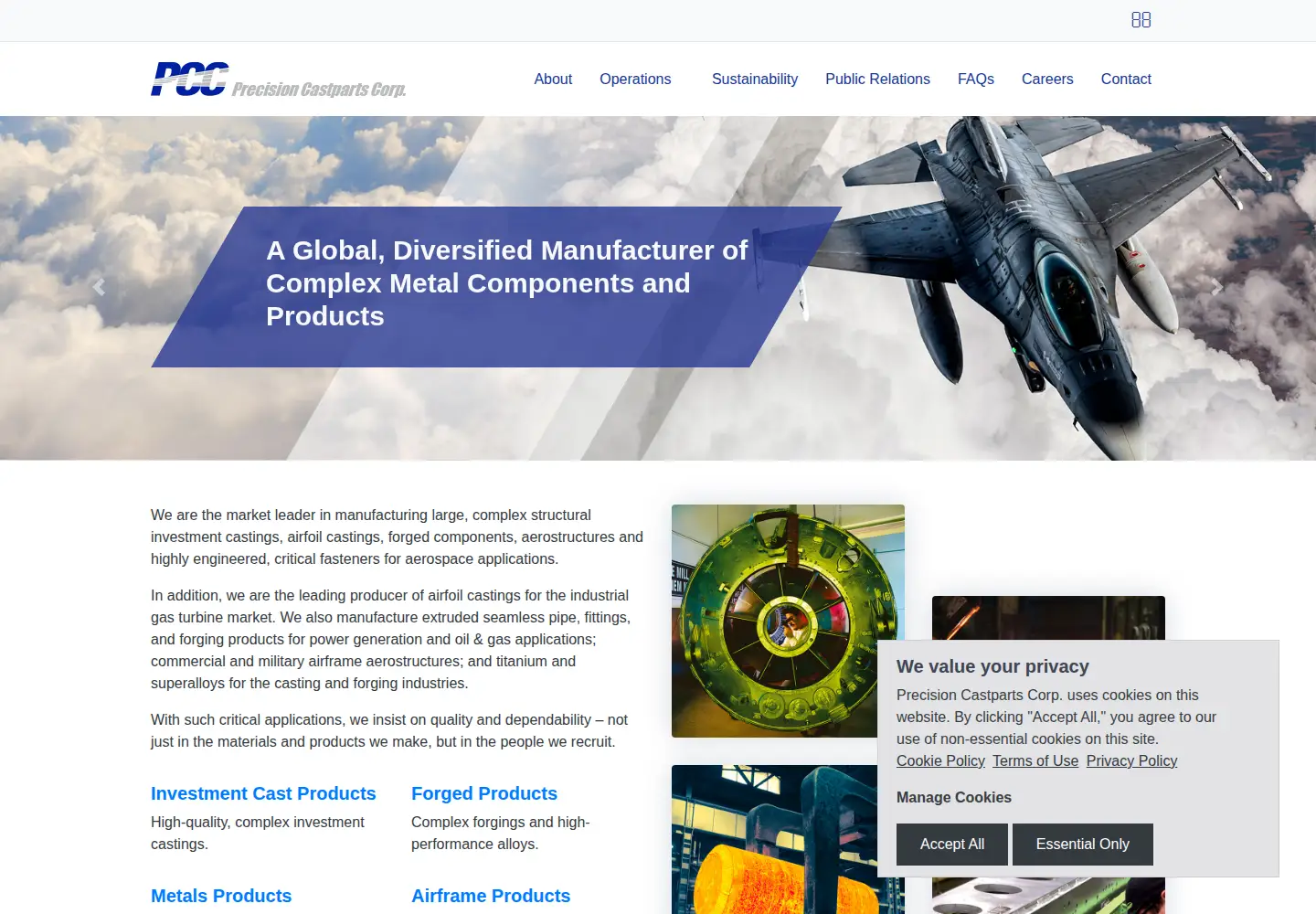 Screenshot of precast.com