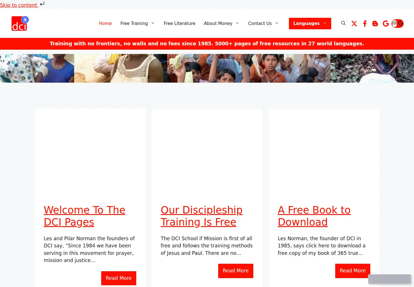 Screenshot of dci.org.uk