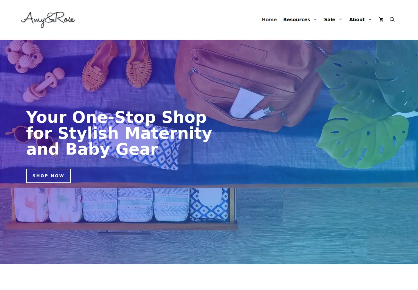Screenshot of amyandrose.com