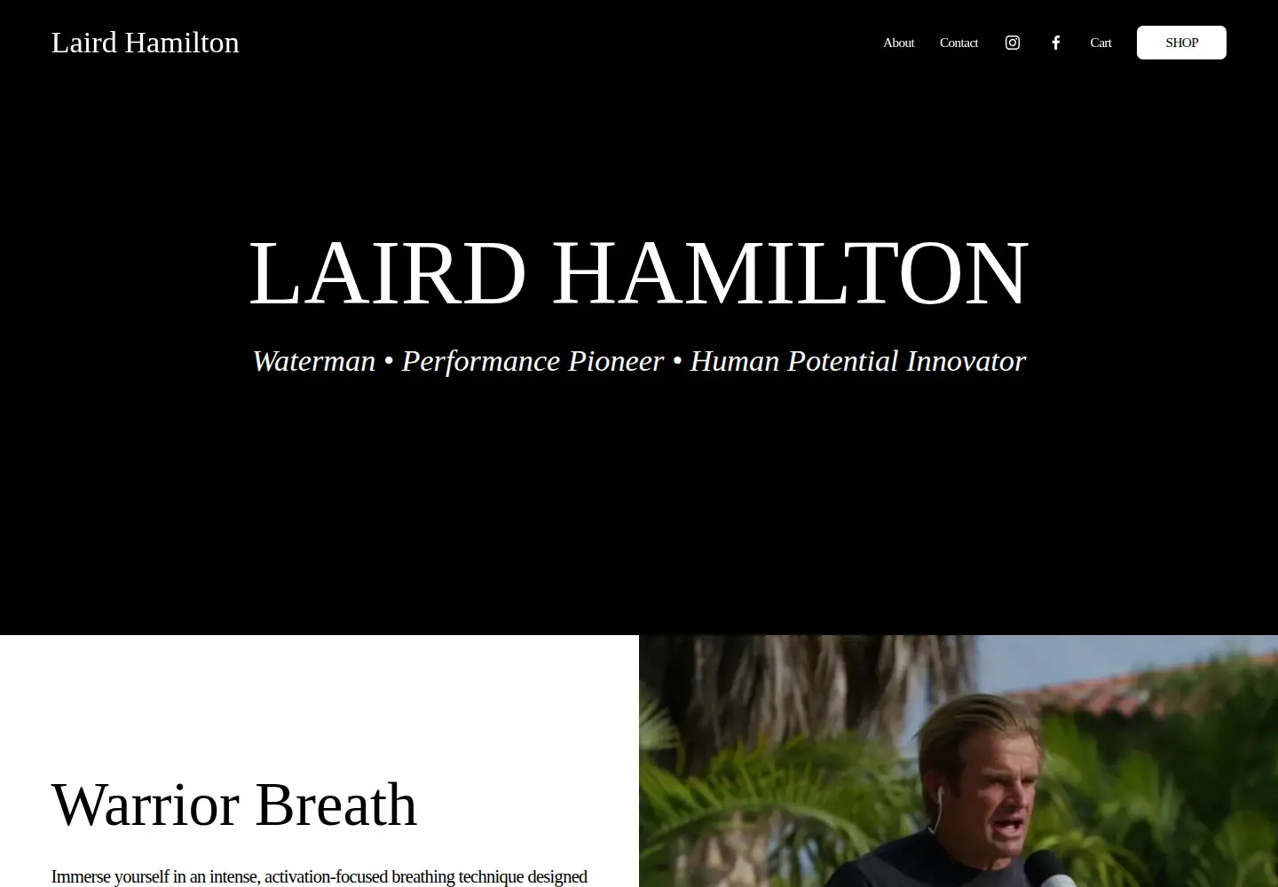 Captured homepage of lairdhamilton.com in the current scan