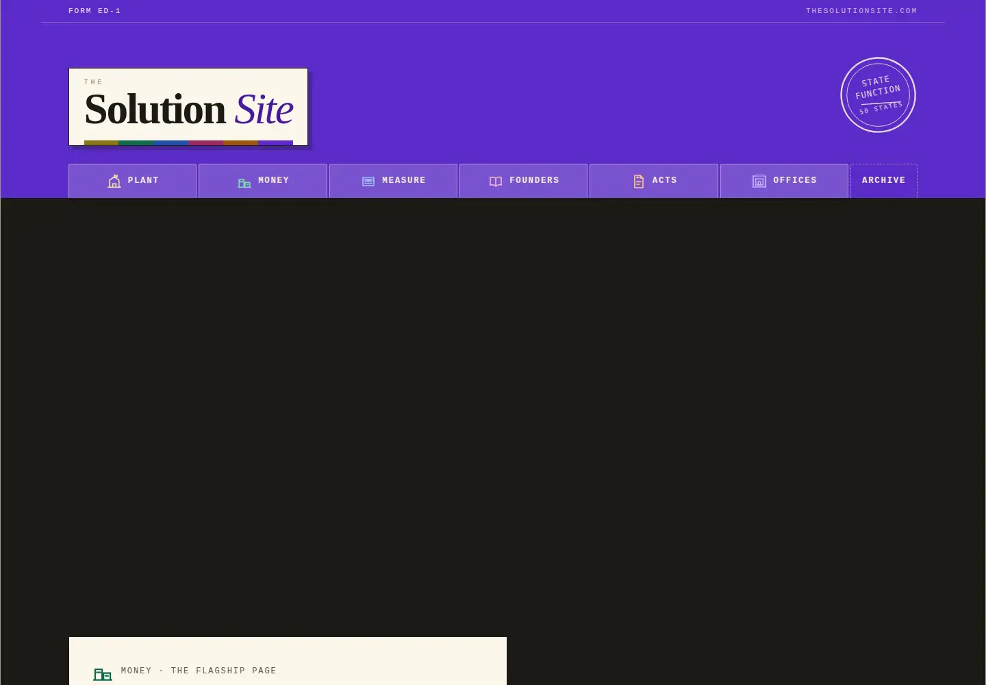 Captured homepage of thesolutionsite.com in the current scan