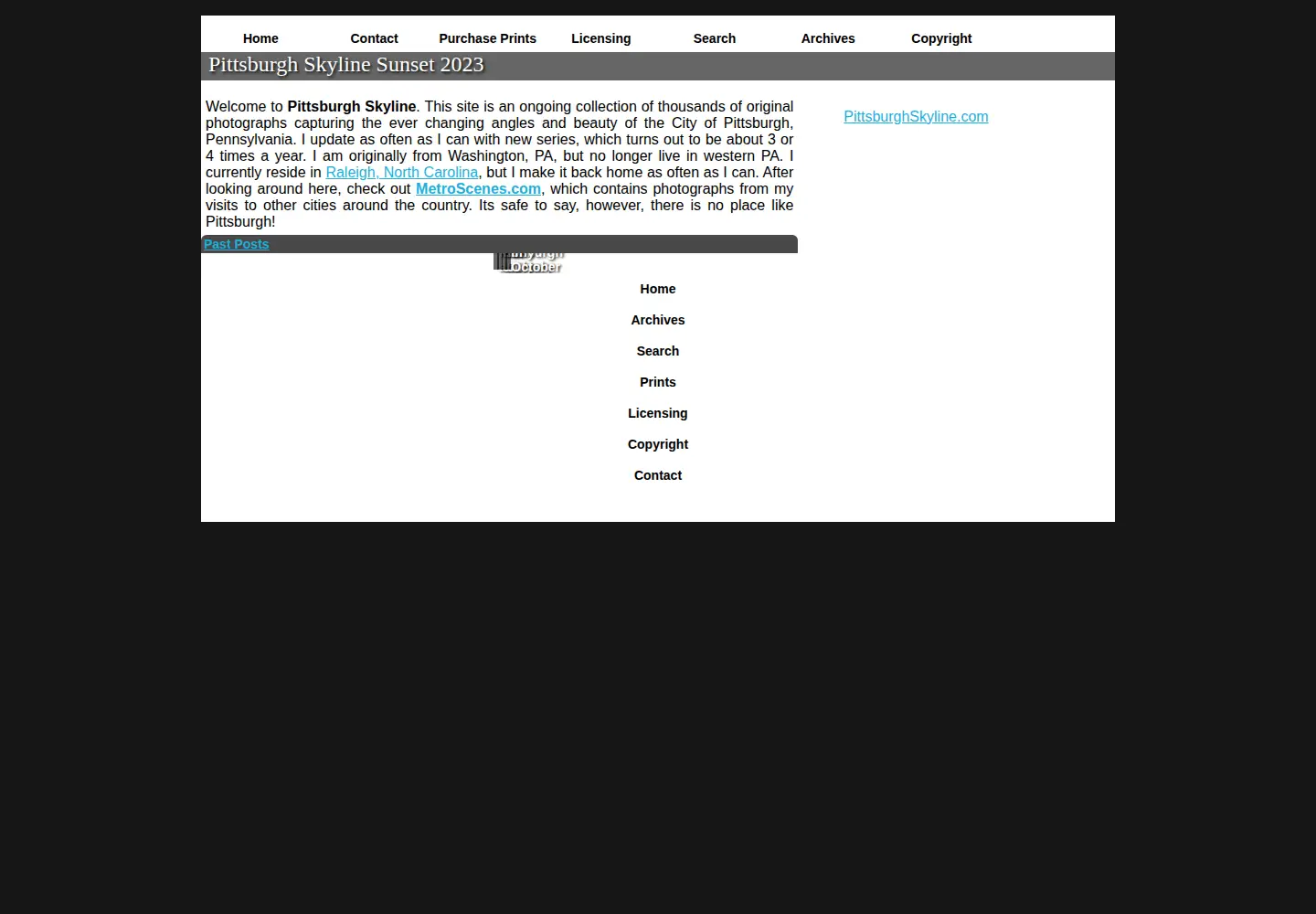 Screenshot of pittsburghskyline.com