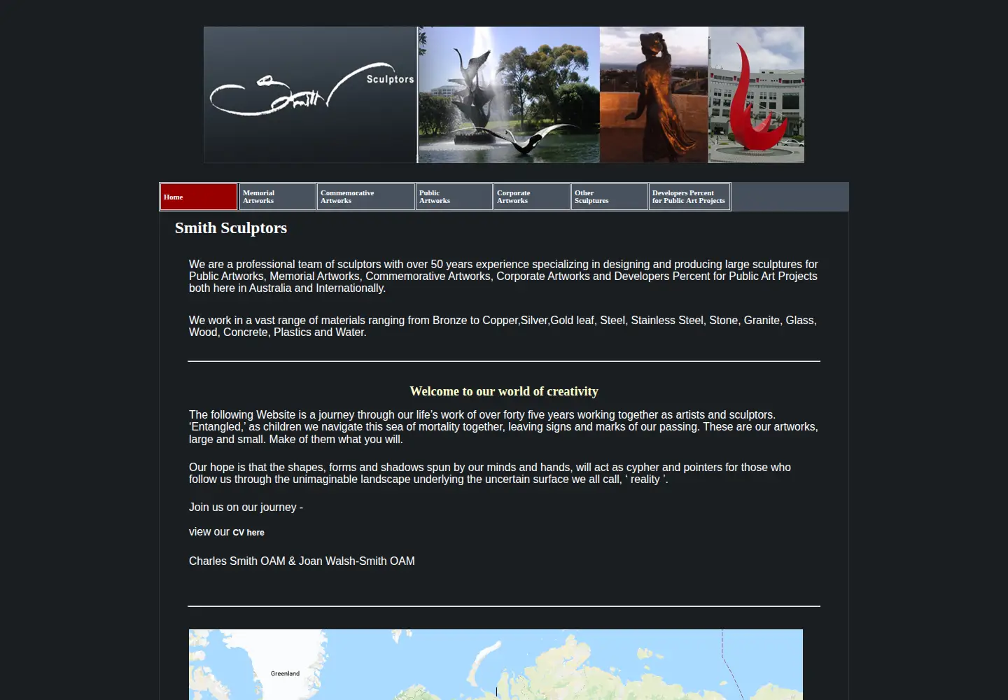 Screenshot of smithsculptors.com