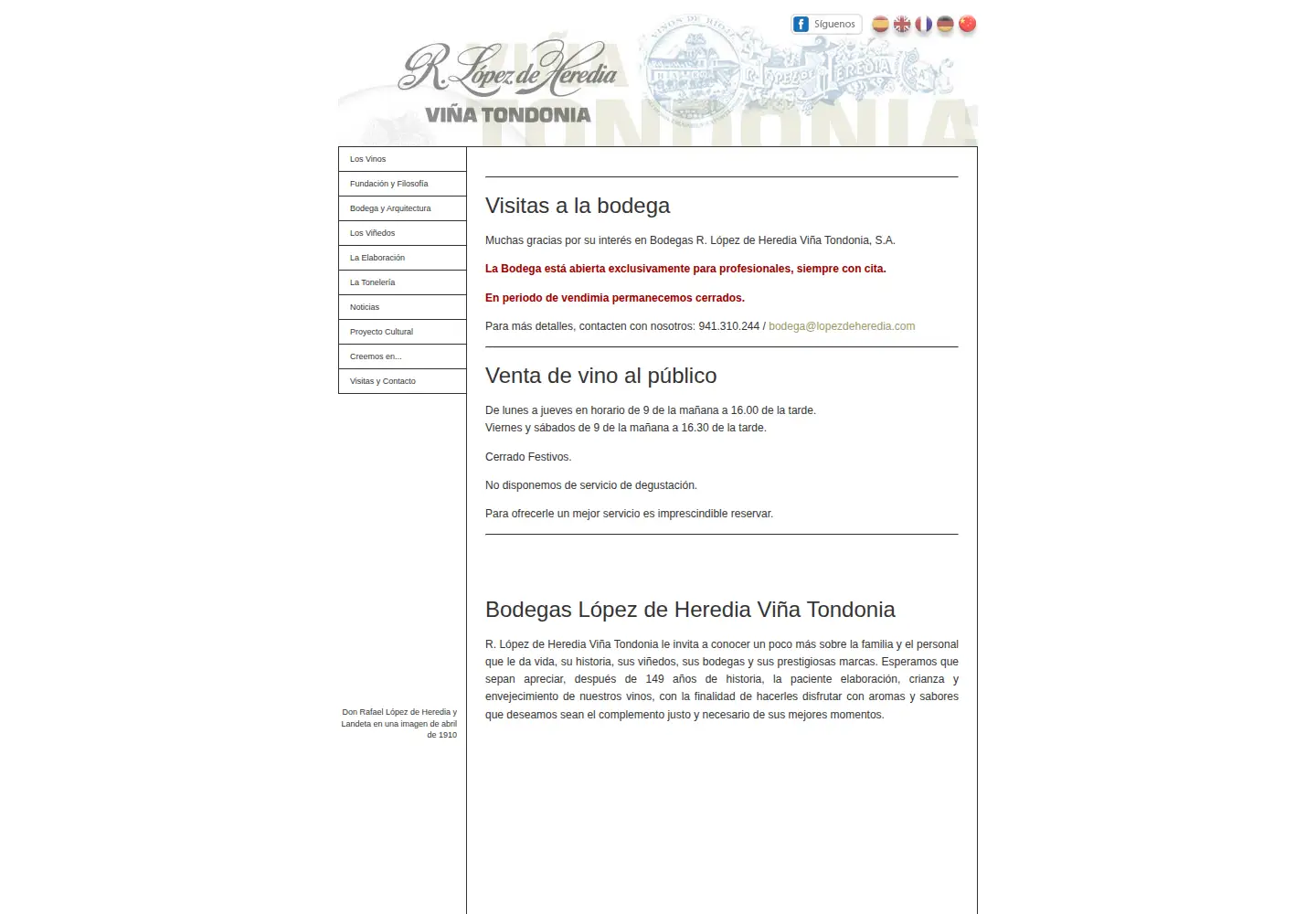 Screenshot of lopezdeheredia.com