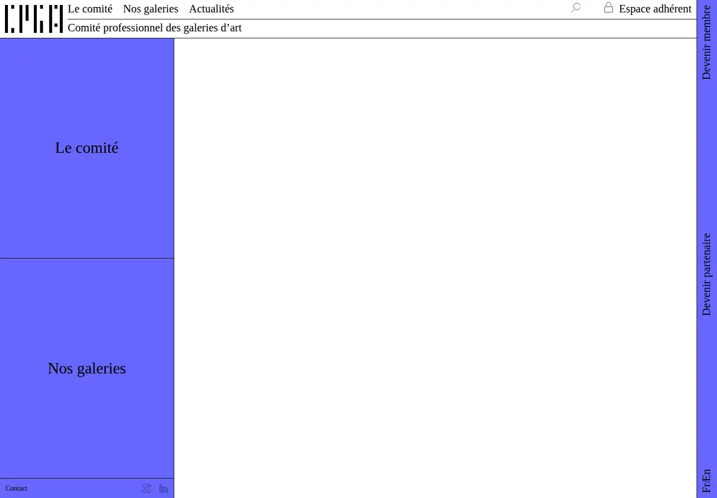 Screenshot of comitedesgaleriesdart.com