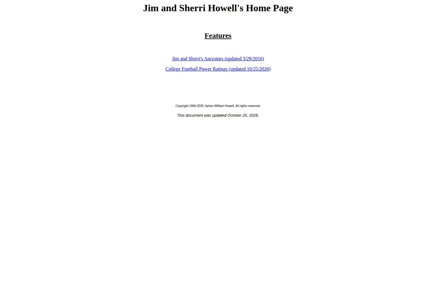 Captured homepage of jhowell.net in the current scan
