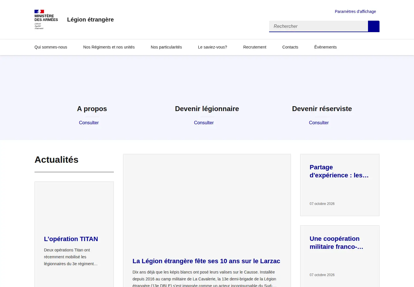 Screenshot of legion-etrangere.com