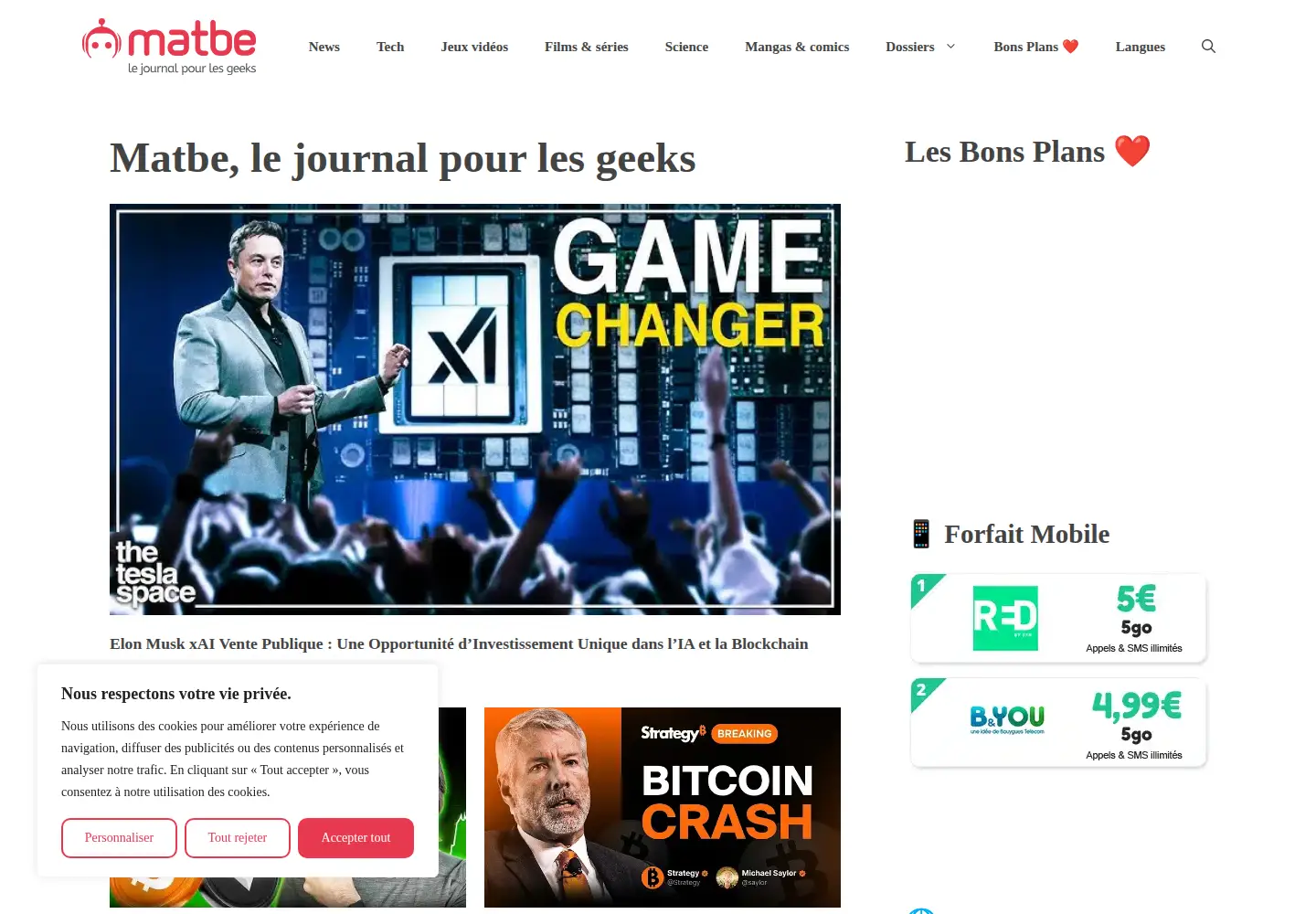 Screenshot of matbe.com
