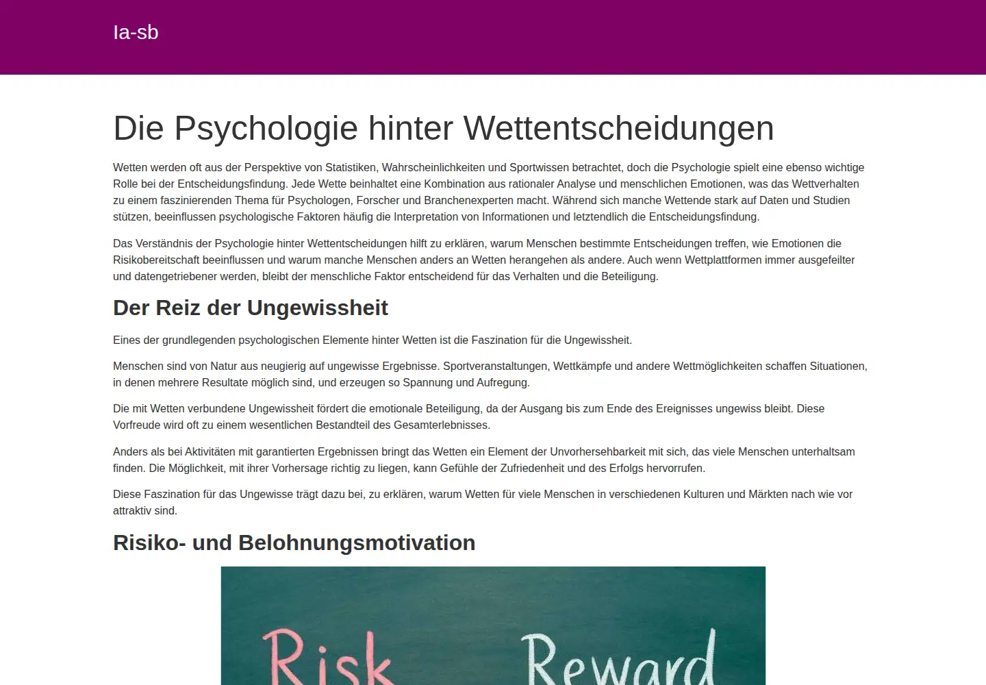 Captured homepage of ia-sb.eu in the current scan