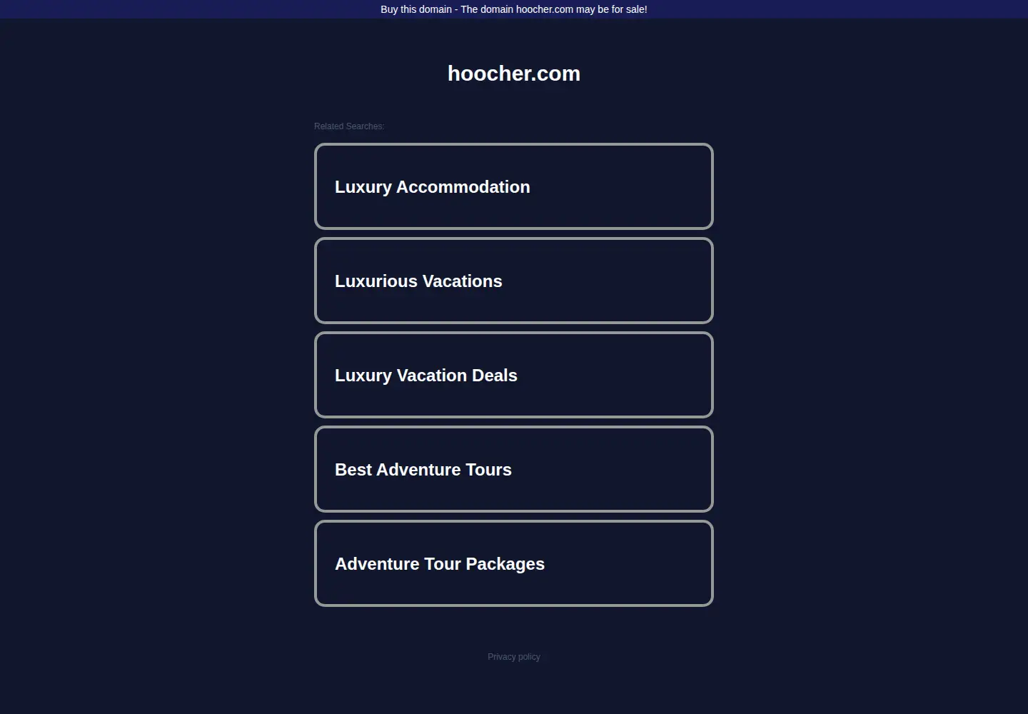 Captured homepage of hoocher.com in the current scan