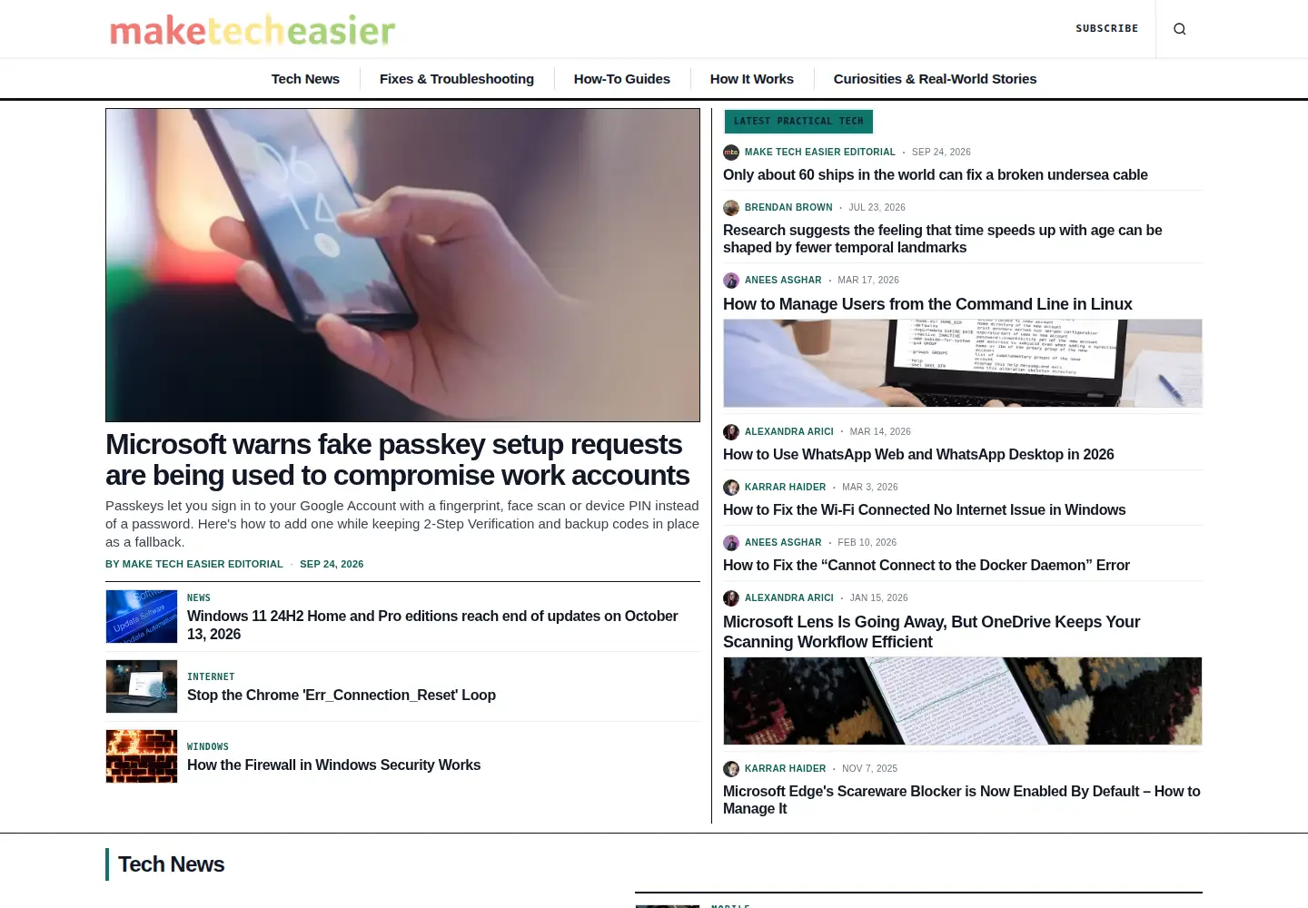 Screenshot of maketecheasier.com
