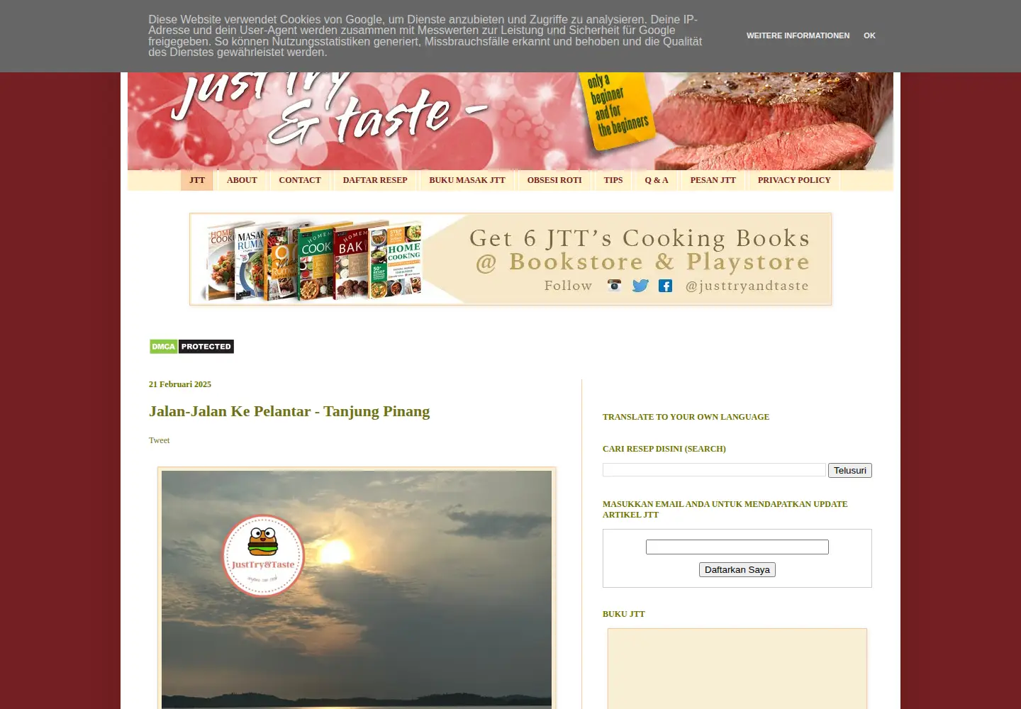 Screenshot of justtryandtaste.com
