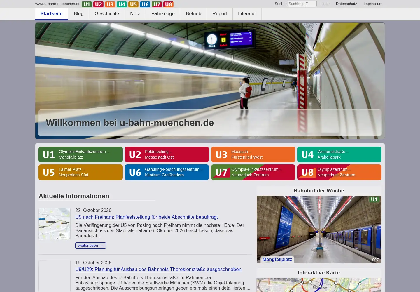 Screenshot of u-bahn-muenchen.de