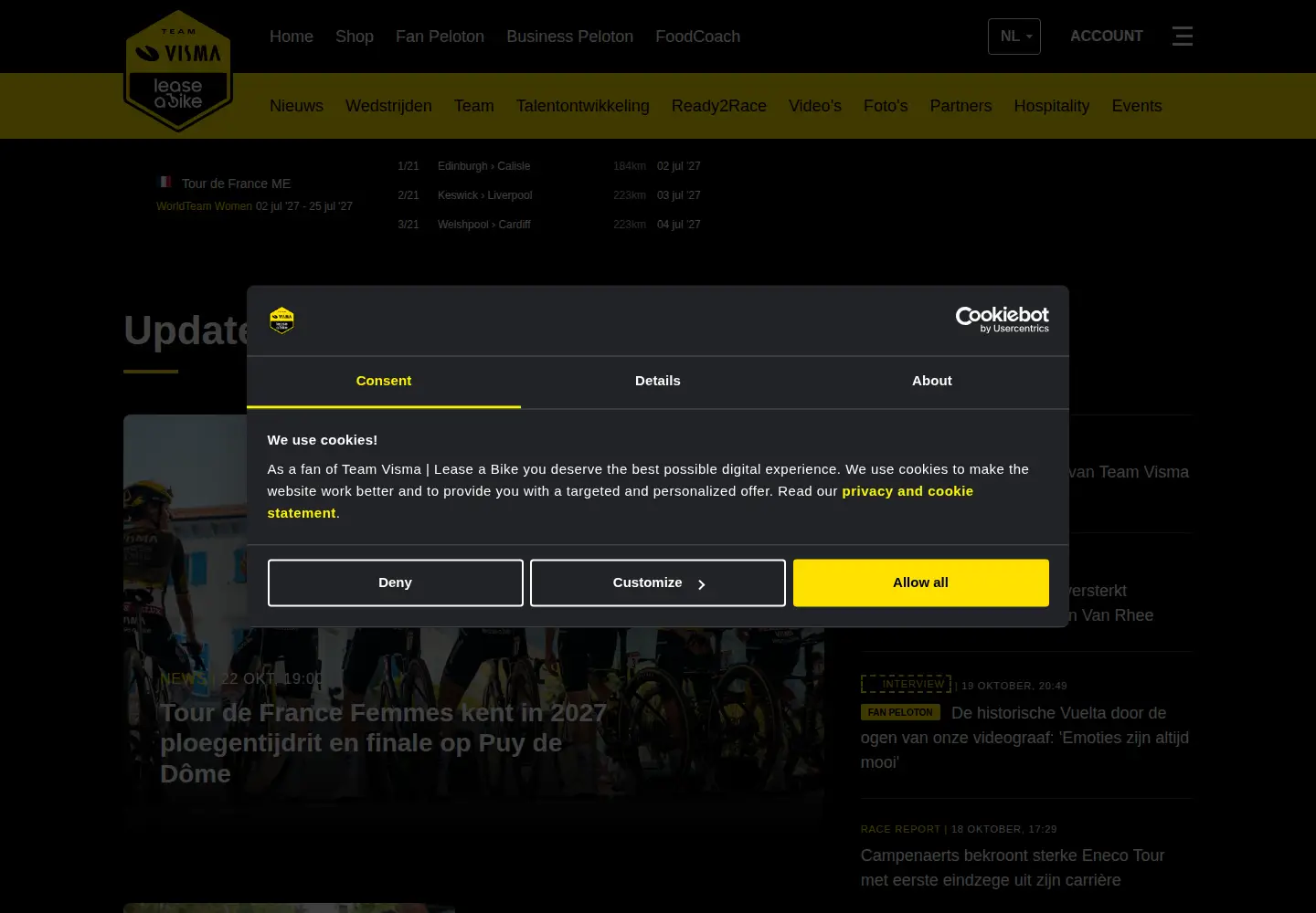 Captured homepage of teamjumbovisma.nl in the current scan