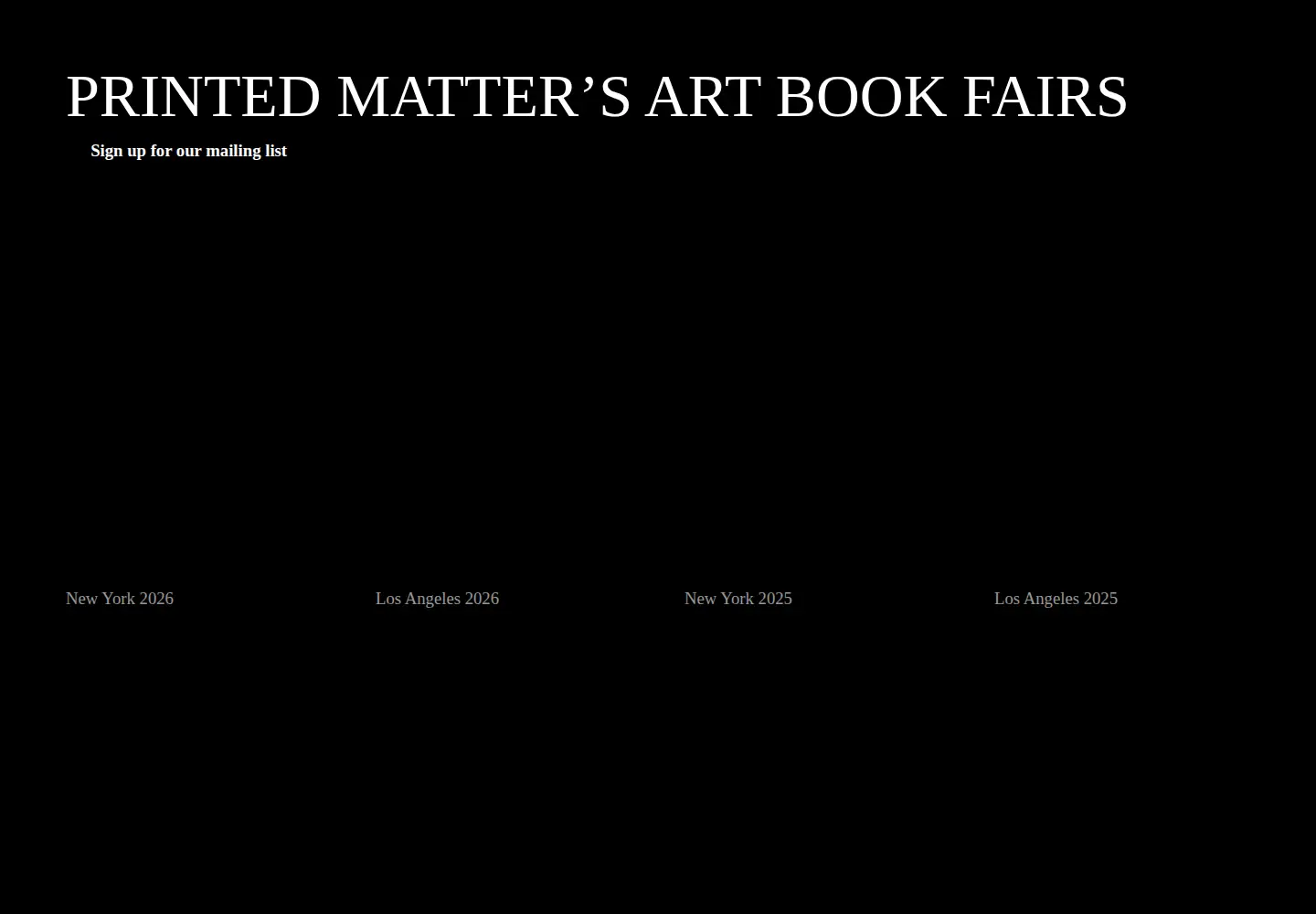 Screenshot of nyartbookfair.com