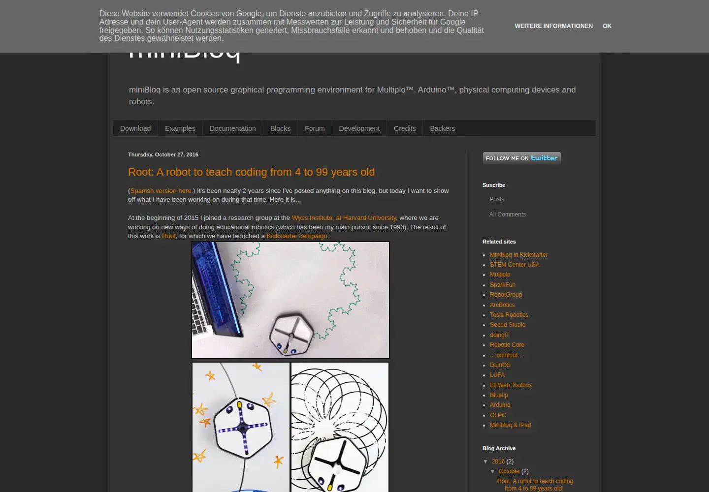 Screenshot of minibloq.org