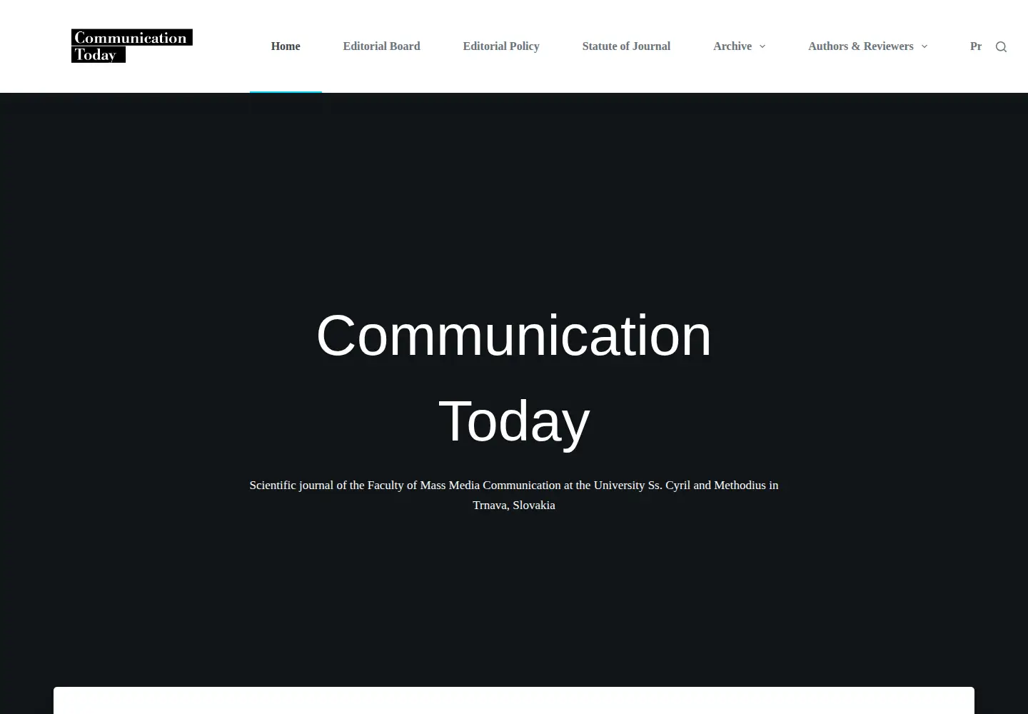 Screenshot of communicationtoday.sk