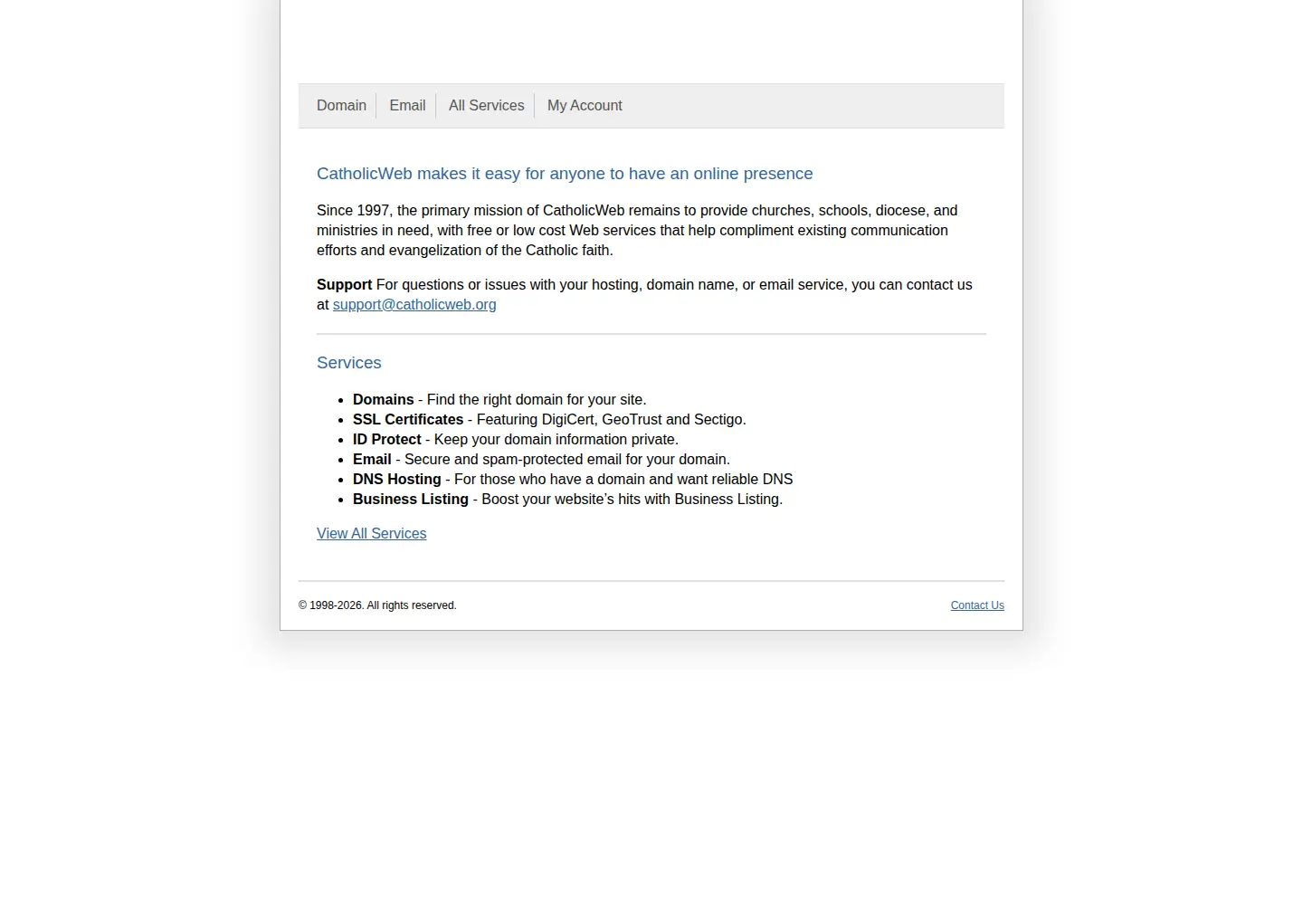 Screenshot of catholicweb.com