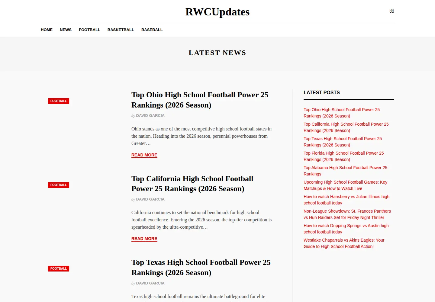 Captured homepage of rwcupdates.com in the current scan