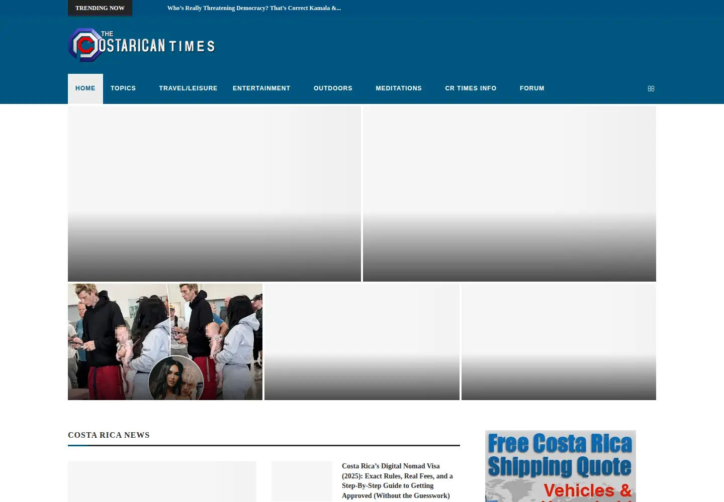 Screenshot of costaricantimes.com