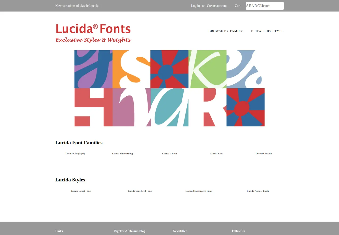Captured homepage of lucidafonts.com in the current scan