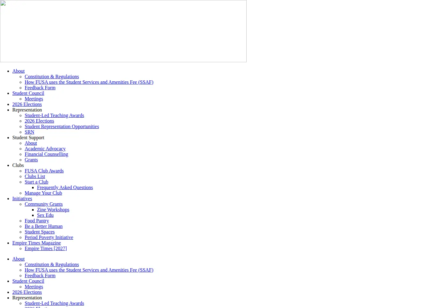 Captured homepage of fusa.edu.au in the current scan