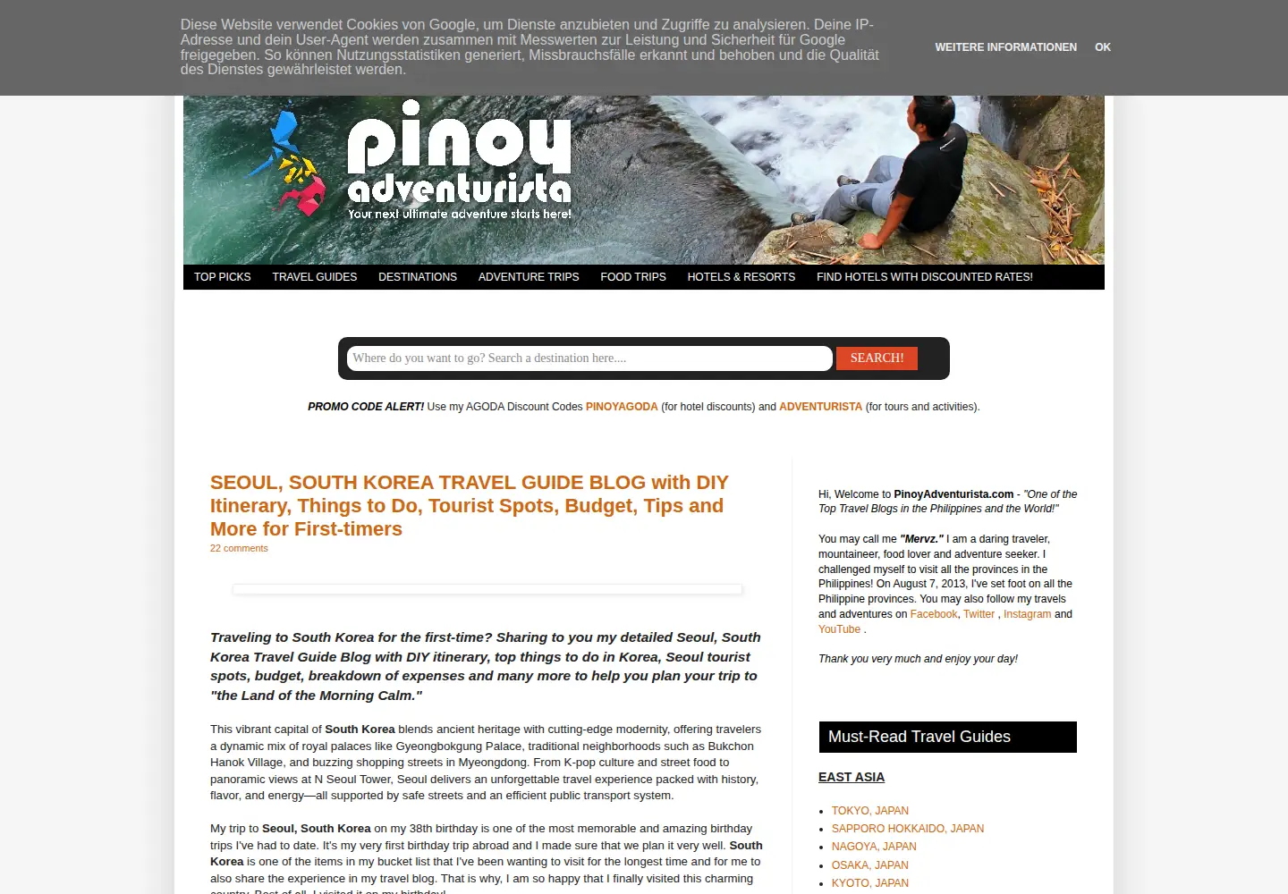 Screenshot of pinoyadventurista.com