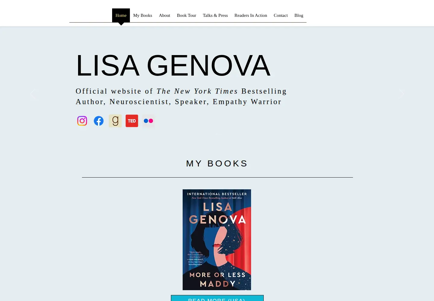 Captured homepage of lisagenova.com in the current scan
