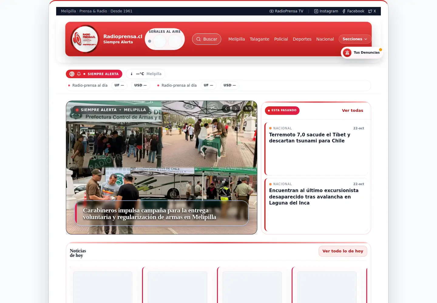 Screenshot of radioprensa.cl