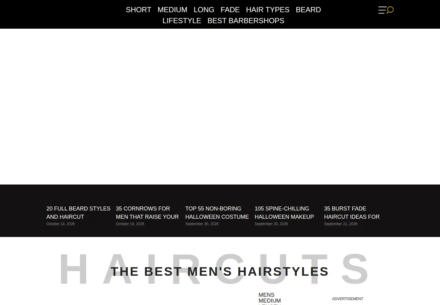 Screenshot of menshaircuts.com