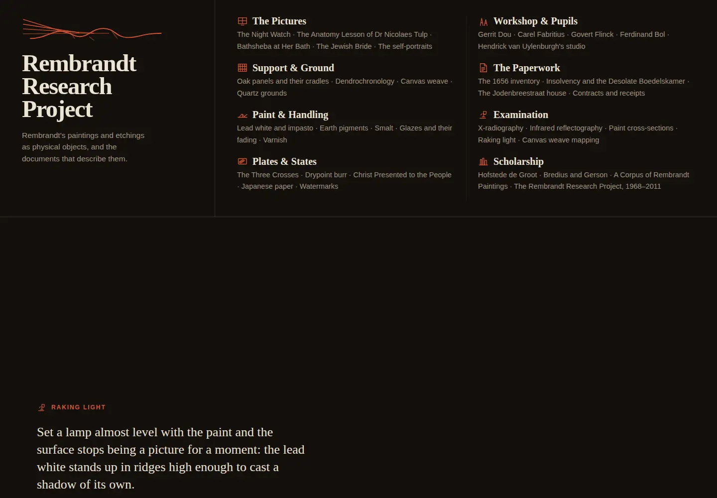 Screenshot of rembrandtresearchproject.org