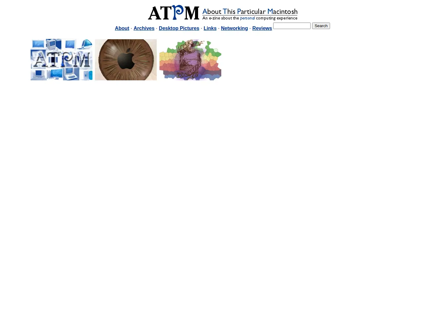 Captured homepage of atpm.com in the current scan