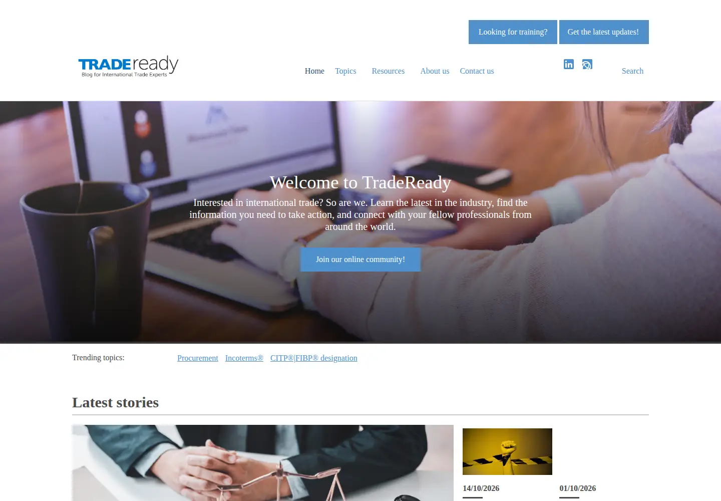 Screenshot of tradeready.ca