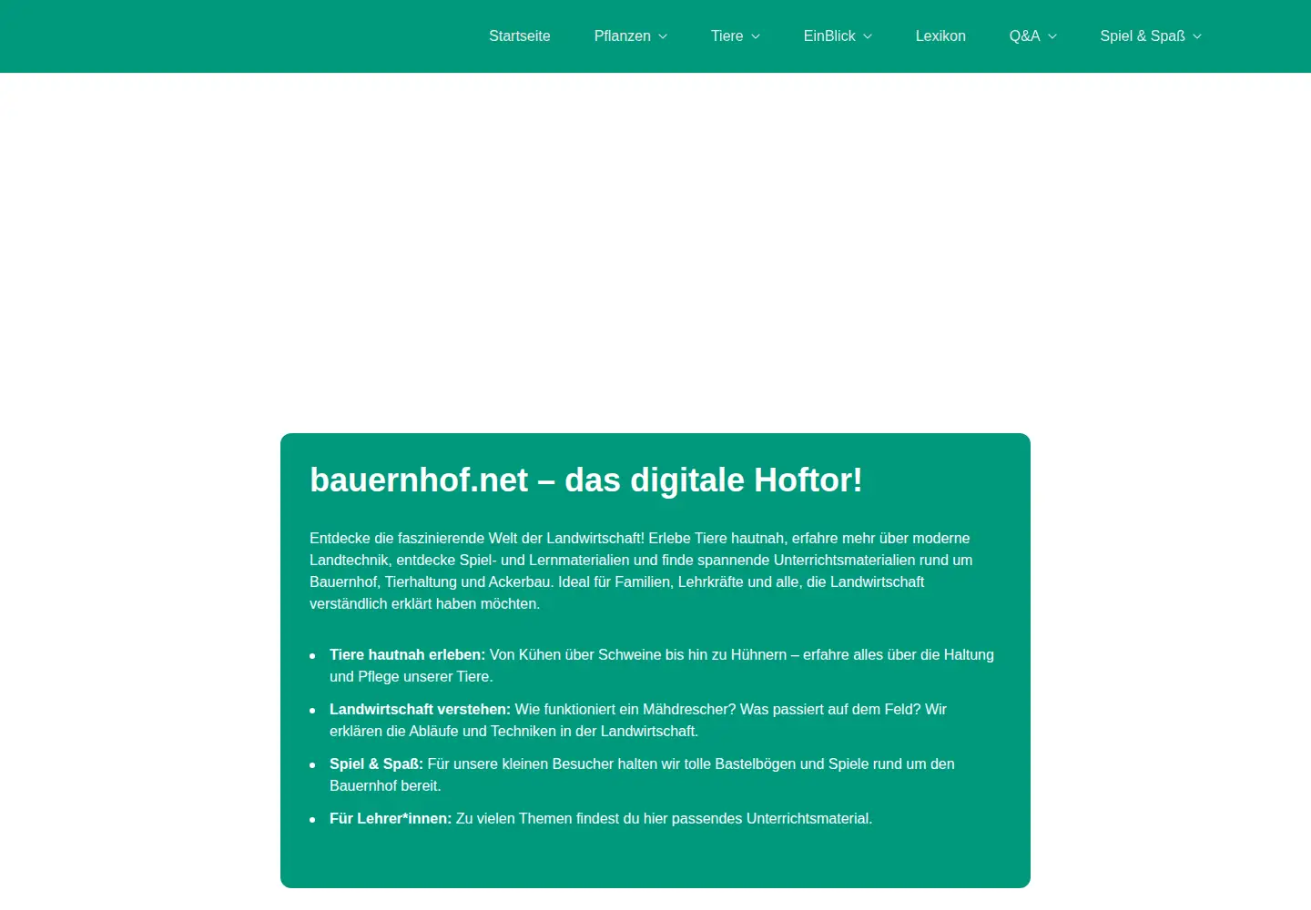 Captured homepage of bauernhof.net in the current scan