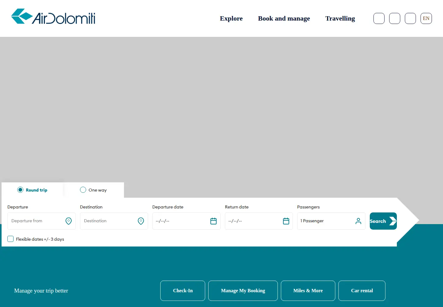 Screenshot of airdolomiti.eu