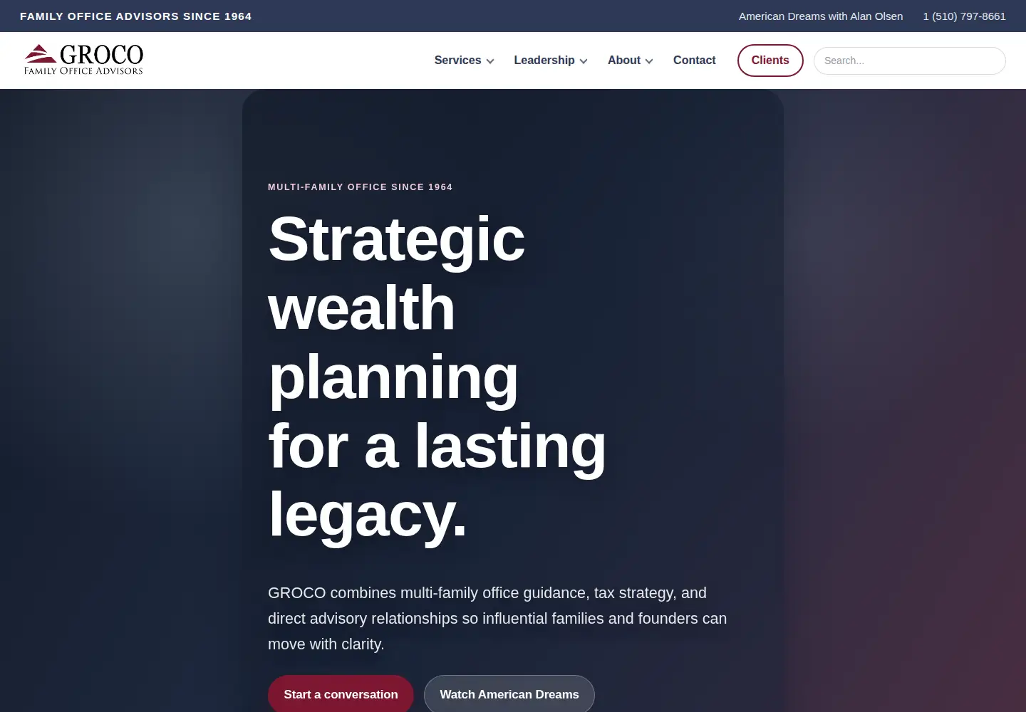 Captured homepage of groco.com in the current scan