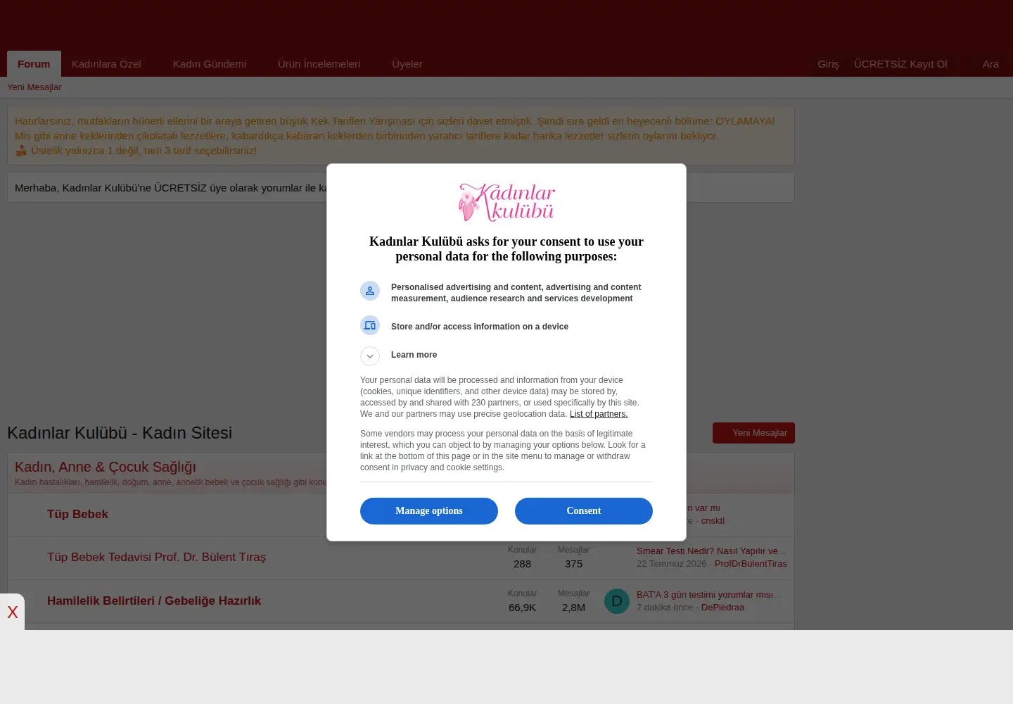 Screenshot of kadinlarkulubu.com