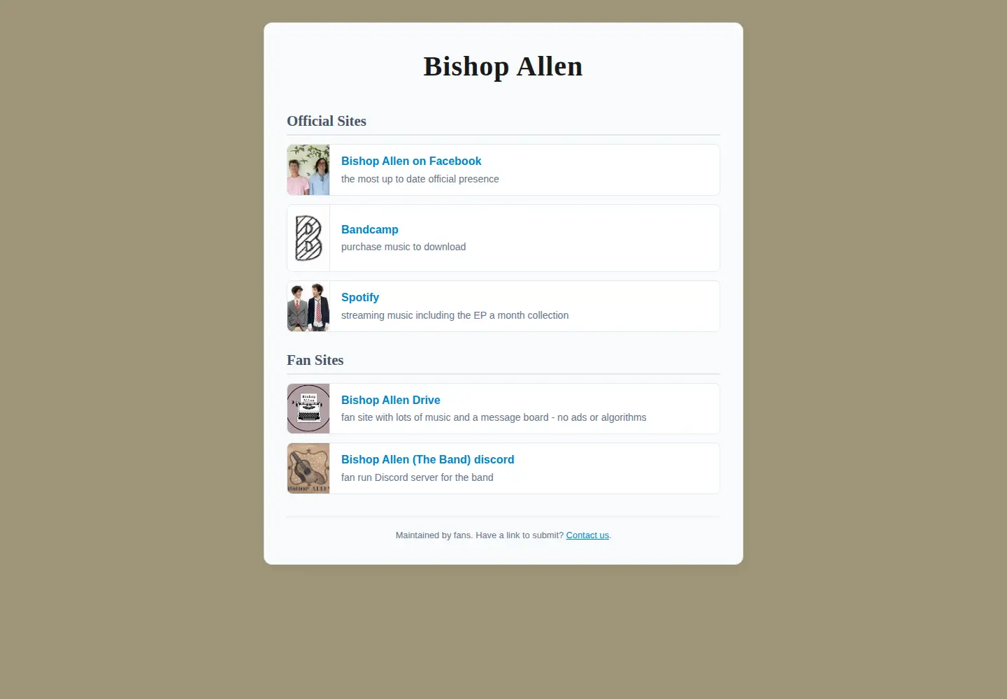 Captured homepage of bishopallen.com in the current scan