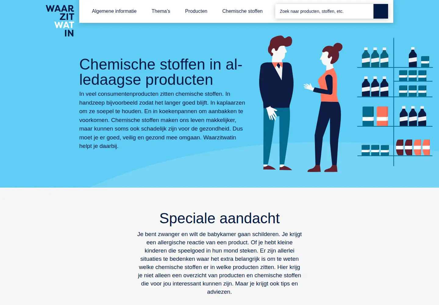 Screenshot of waarzitwatin.nl