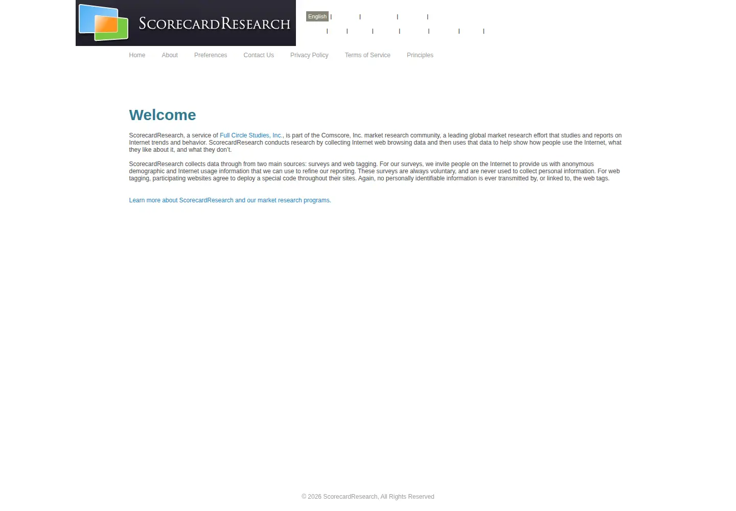 Screenshot of scorecardresearch.com