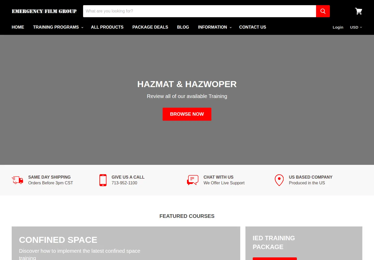 Captured homepage of efilmgroup.com in the current scan