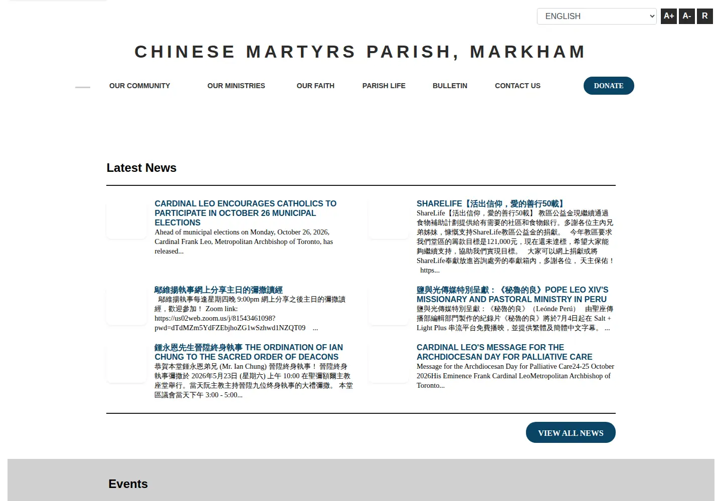 Screenshot of chinesemartyrs.org